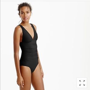 J. Crew Black Ruched One Piece- NWOT